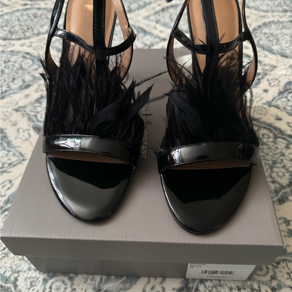 Halston Heritage Tasha patent leather and feather heels - Picture 4 of 10